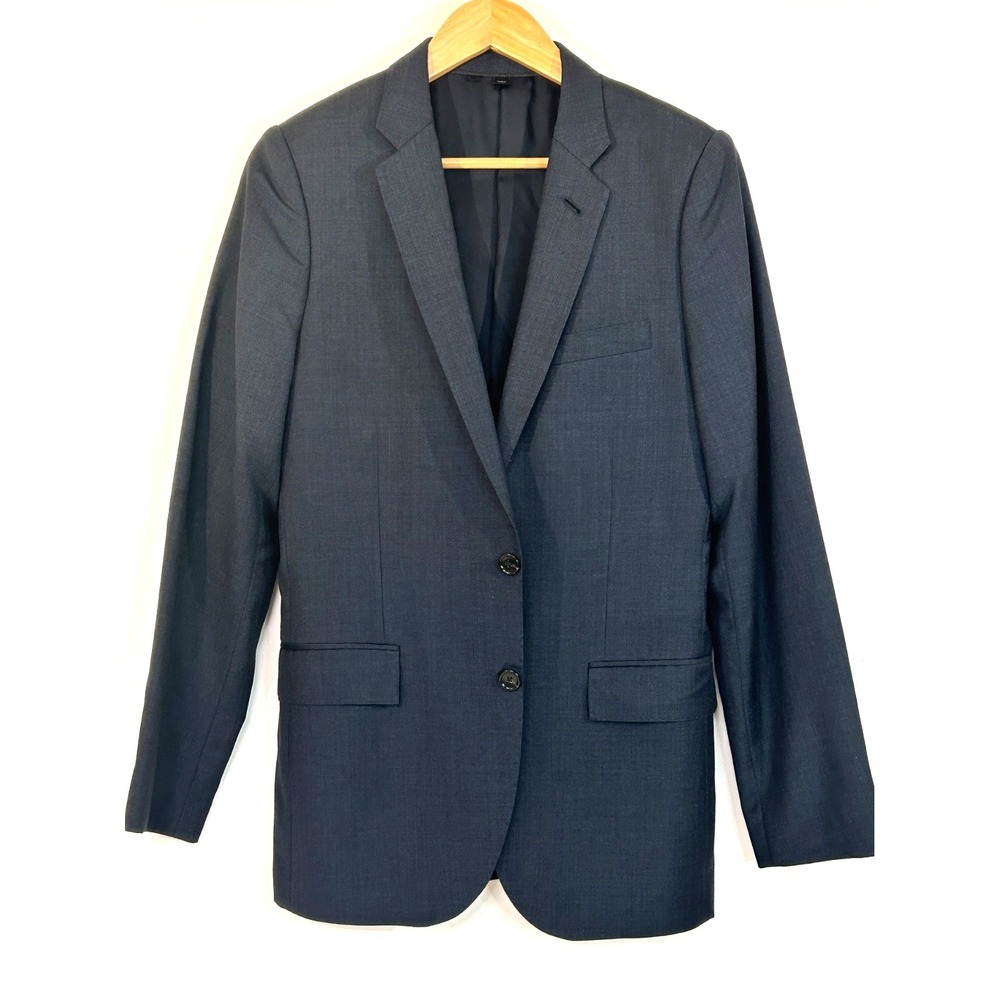 J Crew Ludlow Tollegno 1900 Italian Wool Solid Dark Blue‎ Blazer Size 38R